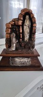 Régi zenélő házi oltár, 100 éves Szűz Mária lourdesi-i jelenése, kegytárgy