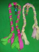 Retro sml rare super long hair small numbered quality pair of dolls 2 in one as shown in the pictures