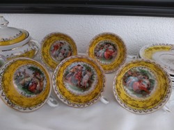 Fantastic oscar schlegelmilch hand painted coffee cups with sugar holder