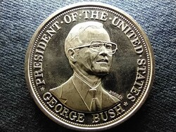 George bush visits Hungary .999 Silver commemorative medal 1989 42.5mm György Bognár (id69449)
