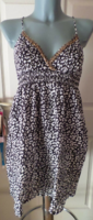 Fekete-fehér leopárdmintás flitteres rövid ruha 36