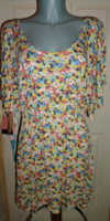 Women's dress with yellow flowers and small flowers 38 short sleeves