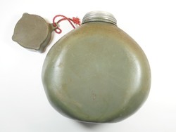 Retro green grey-green military aluminum water bottle from the 1970s