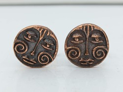Iparművészeti bronz mandzsetta gomb pár