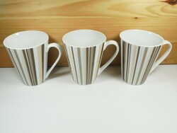 Retro painted porcelain mug with 3 striped patterns
