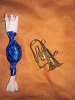 Karácsonyfadísz - réz hangszer (vadászkürt)