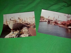 Régi utazó kiránduló fotók HELSINGBORG tengeri kikötő 2 db egyben a képek szerint