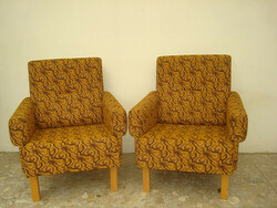 Retro armchair furniture 2 chairs with flawless upholstery