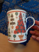 Christmas Santa floral crown trent bows & berries porcelain mug flawless