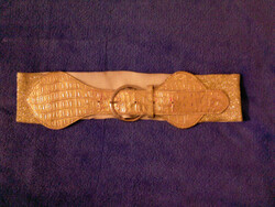 Gold-colored rubberized women's belt