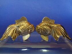 Pair of silver goldfish spice holders