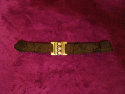 Women's brown gold rubberized belt