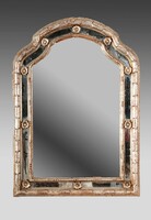 Art deco style mirror with silver-plated frame
