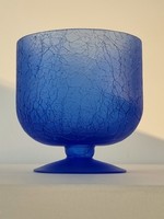 Decorative, cracked frosted glass offering, large goblet