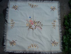 Embroidered tablecloth. Hand embroidery, fringed edges 70 x 70 cm flawless