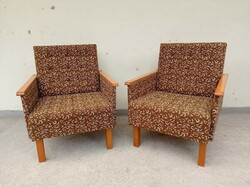 Retro bútor fa karfás kárpitozott fotel szék 2 darab 4943