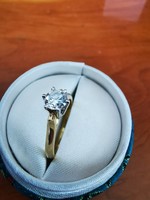 18 karátos modern sárga és fehérarany gyémánt gyűrű