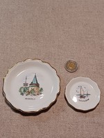 2 Pcs, aquincum porcelain bowl- miskolc balatonfüred, pcs/price (m25/1)