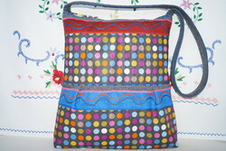 Colorful Polka Dot Festival Fun Large Women's Packable Shoulder Bag With Pockets And Zipper