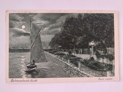 Régi képeslap 1925 Balatonalmádi fürdő fotó levelezőlap part