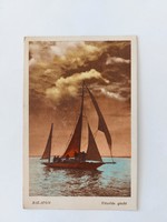 Old postcard 1943 Balaton postcard sailing yacht