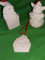 Retro white ceramic Christmas accessories, creative, you can even paint 3 in one according to the pictures