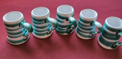 5db Gmundner osztrák kerámia porcelán rövid italos likőrös pálinkás pohár