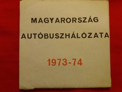 1973 - 74 Magyarország autóbusz hálózata szétnyitható térkép a képek szerint