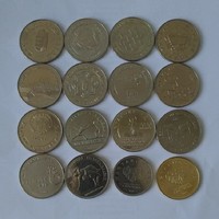 50 HUF commemorative coins 2004-2020 14 pieces (complete) + 10 and 20 HUF commemorative coins