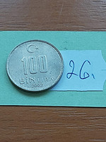TÖRÖKORSZÁG 100 BIN (100.000) LÍRA 2002 Réz-Cink-Nikkel 26