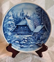 Cethaj felhasználónak Kék porcelán tányér, falitányér 1. (M3812)