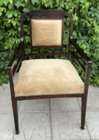 Art deco armchair/armchair with new French velvet upholstery