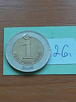 Turkey 1 lira 2006 bimetal 26