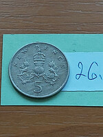 England English 5 pence 1977 ii. Elizabeth 26