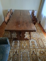 Walnut dining room with chairs