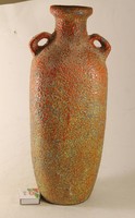 Pesthidegkút cizmadia margit glazed ceramic vase with handles 385