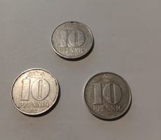 10 pfennig - NDK (1968, 1970, 1979, 1982, 1986)