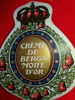 Old - bergamot cream liqueur label - extremely rare, condition according to the pictures
