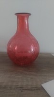 Karcagi special, shaped and colored veiled glass vase. In perfect condition!