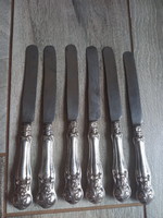 Antique silver-handled butter knife set (156 grams)