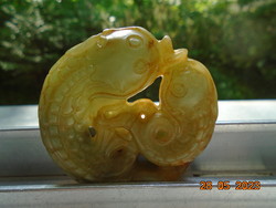 Kínai faragott jade talizmán, amulett