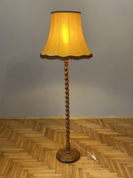 Hungária industrial artist corporate twisted leg leg colonial retro floor lamp with yellow large shade