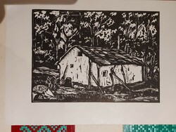 Signed linocut of vince nagy painter and graphic designer - ranch -416