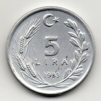 Törökország 5 török Lira, 1983