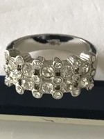 Marks & Spencer ring with brilliant crystals, platinum coating, 19 mm inner diameter,