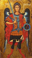 Antik ikon - Mihály arkangyal, Szent Mihály - XIX. század