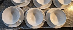 Herend white tea set 6 cups + 6 coasters