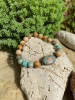 Reef-regalite, landscape jasper mineral bracelet