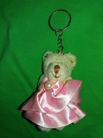 Cute retro cute teddy bear girl figure in silk dress key ring 9 cm according to the pictures