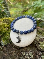 Ejféj-lapis lazuli mineral bracelet with moon and star pendant